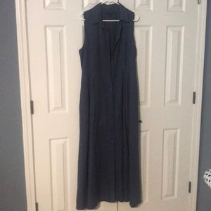 Grey BR linens dress with tie waist